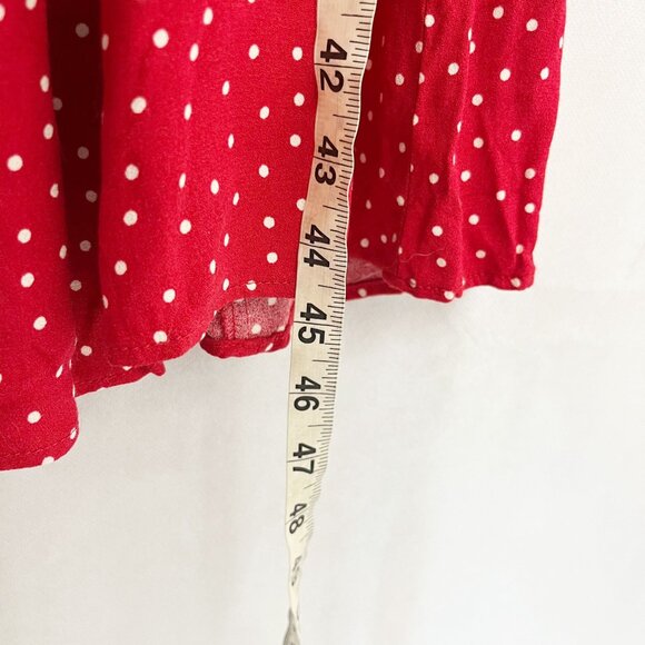 Reformation Breanna Dress Red Polka Dot Button Midi Short Sleeve - Size 2 - Picture 6 of 6